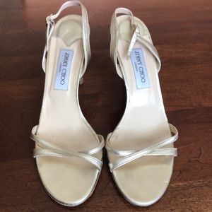 Jimmy Choo gold strappy heels